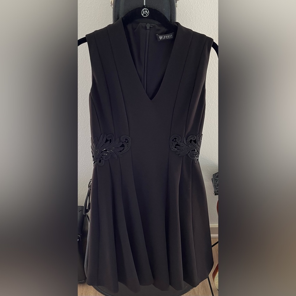 GUESS Los Angeles black with lace waist cuts dress S